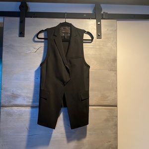 BCBGmaxazria Black Tuxedo Long Vest. 2 inside Pockets, 3 outer Pockets.